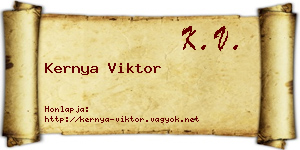 Kernya Viktor névjegykártya